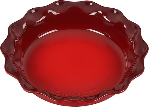 Le Creuset Plato para tartas Heritage de 9.1 in, color cereza