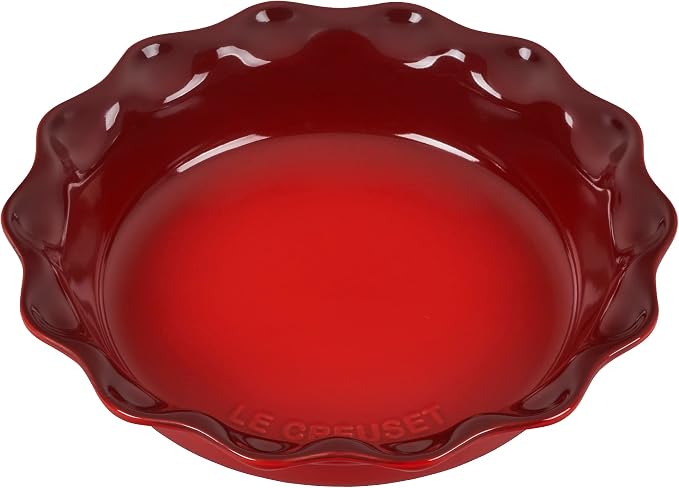 Le Creuset Stoneware 9" Heritage Pie Dish, Cerise