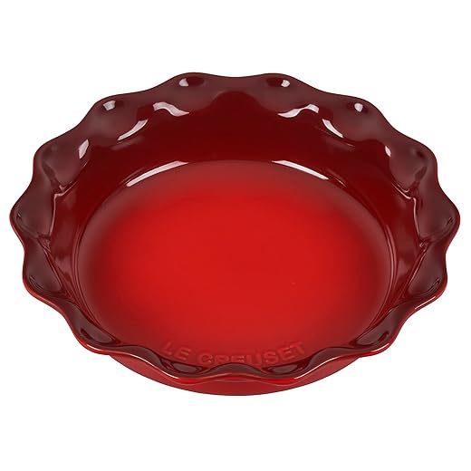 Le Creuset Stoneware 9" Heritage Pie Dish, Cerise