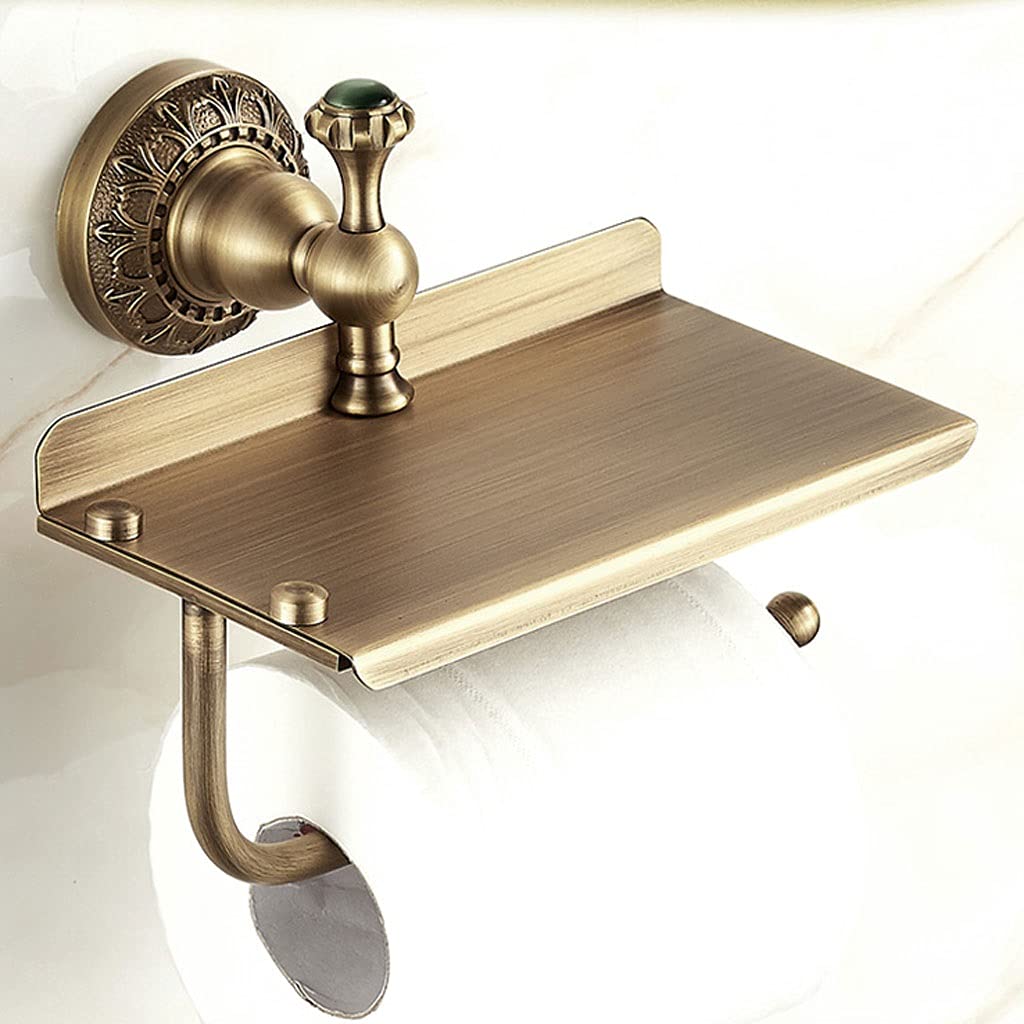 Toilettenpapier Toilettenrollenhalter mit Regal, Toilettenpapierhalter for Badezimmer, Gewebewalzenbügel Wandmontiert for Küchenzubehör Badezimmer Halter