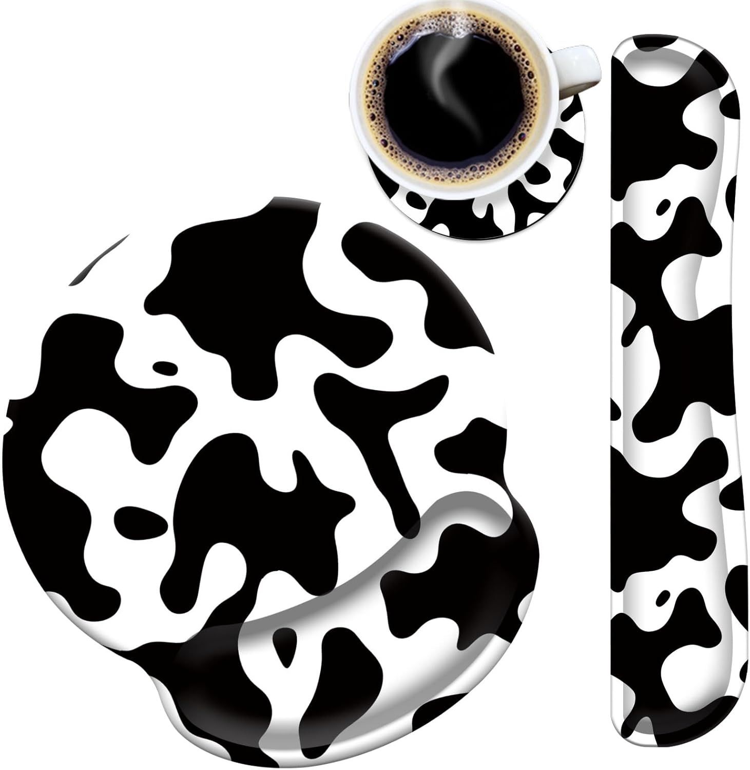 Mouse Pad Wrist Support and Keyboard Wrist Rest with Coaster,Non-Slip Rubber Base Ergonomic Gaming Mousepad for Home Office Working Studying Easy Typing & Pain Relief,Blue Magic Butterfly Over Water