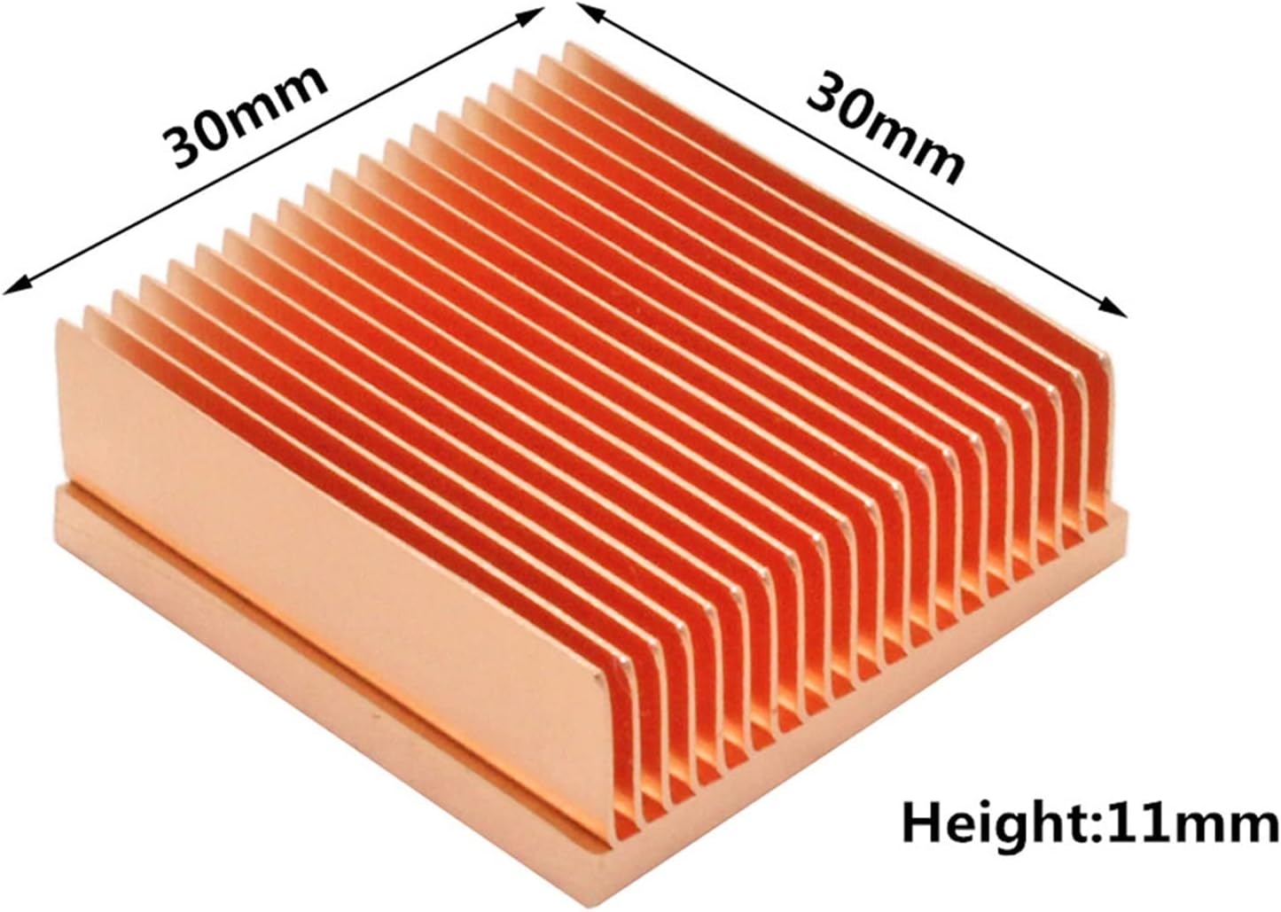 C'EsTBon LINGFE 30x30x11mm Pure Copper Heatsink Heat Sink Radiator Cooler Compatible for Electronic Chip MOS IC 3D Printer Cooling Joyous
