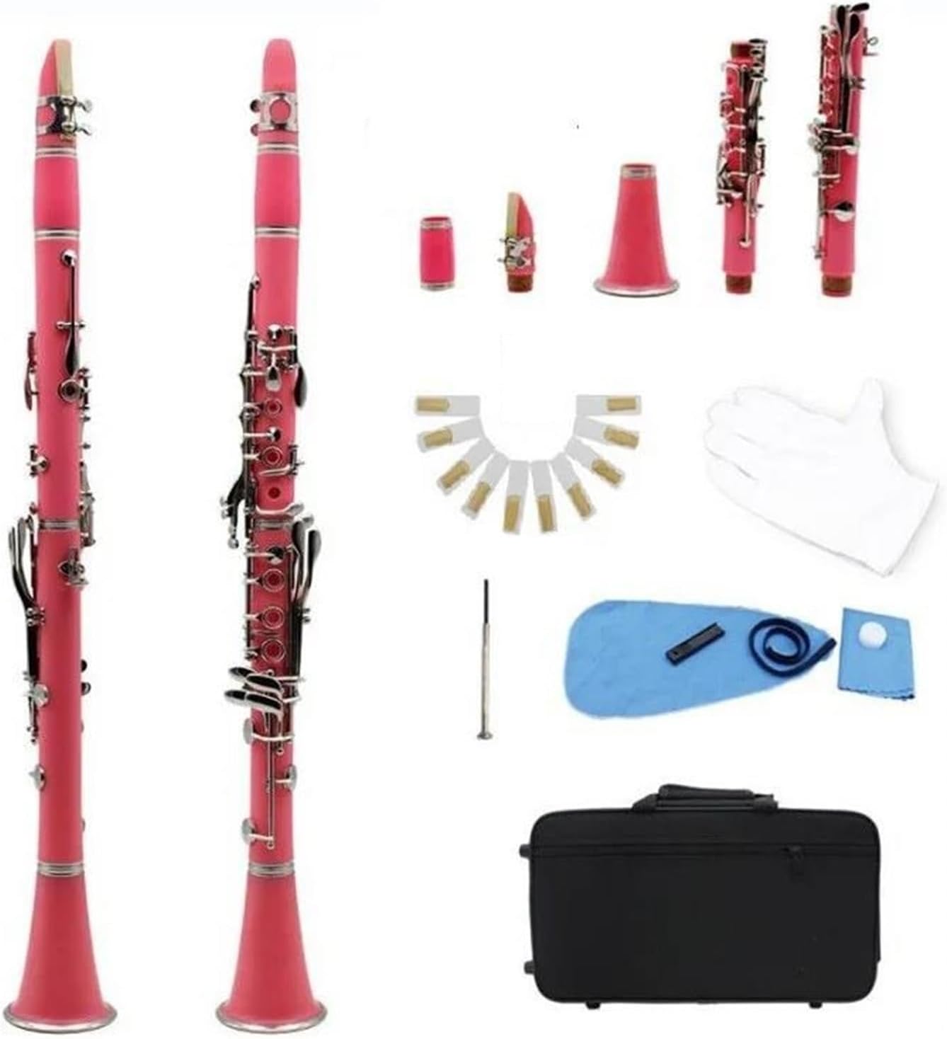 G Contrabass Clarinet Red Ebonite Solid Bb Flat 17 Keys With Case And Shoulder Straps(8)