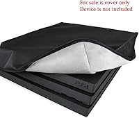 Vista 2 de Hermitshell Funda a prueba de polvo con forro de terciopelo suave, color negro, compatible con Sony Playstation 4 Pro