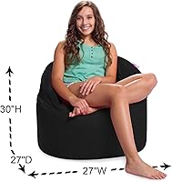 Vista 830 de Posh Creations Puf estructurado cómodo para jugar, leer y ver la televisión, Malibu Lounge, tela de lona para colorear, criaturas