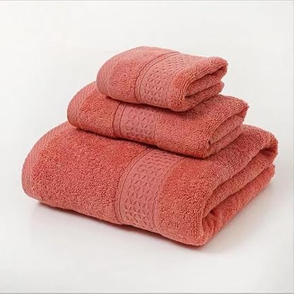 Namzi Handtuch-Set, 100 % Baumwolle, schnell trocknend, super saugfähig, leicht, weich, mehrfarbig, Rot, 3 Stück