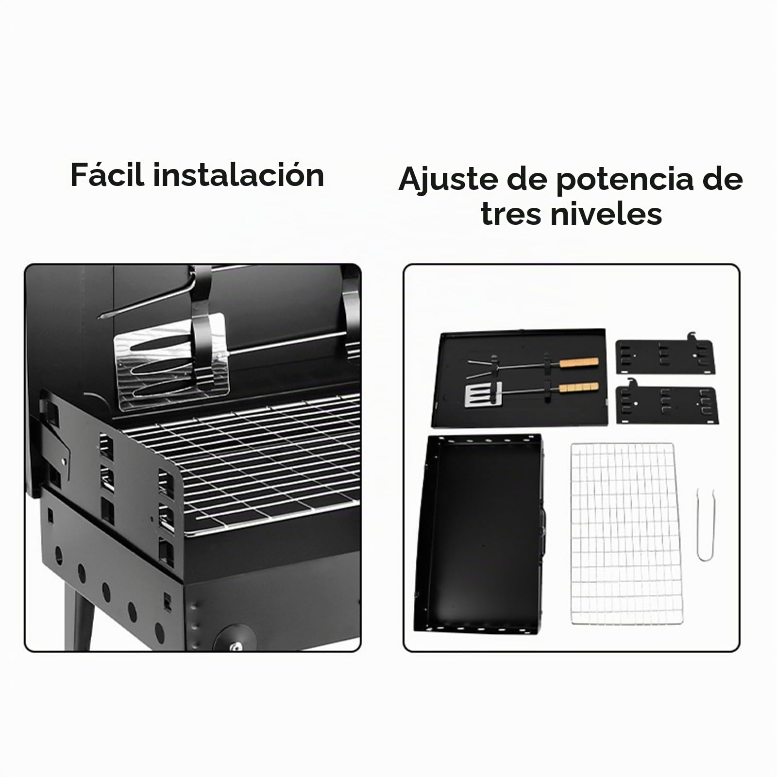 Barbacoa de carbón plegable con diseño tipo maleta, pequeña barbacoa de mesa portátil con parrilla y accesorios, barbacoa compacta de acero inoxidable para el hogar, el camping y los picnics