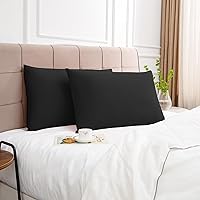 Vista 6 de Deep Dream - Juego de 2 fundas de almohada estándar 100% algodón de 600 hilos, 20 x 26 pulgadas, cierre de sobre súper suave y transpirable (negro)