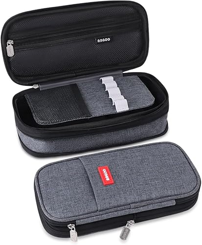 Miniatura 8 de iSuperb Estuche plegable para lápices con cremallera de gran capacidad, bolsa de lona estética, compartimentos para organizar artículos de