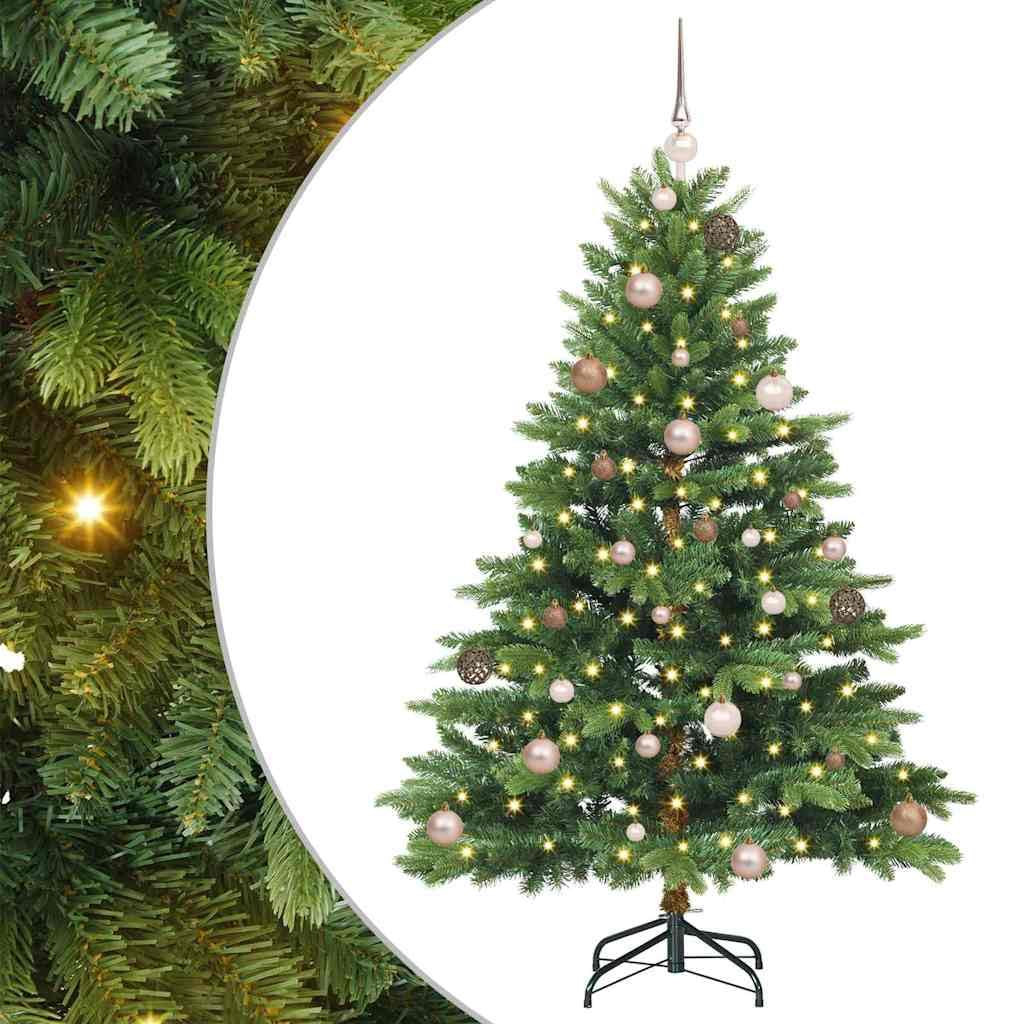 Sztuczna choinka zielona, 150 cm, PE i PCW, z 150 diodami LED o ciepłej białej barwie, 8 trybów, zasilanie USB, do użytku wewnątrz i na zewnątrz, świąteczna dekoracja