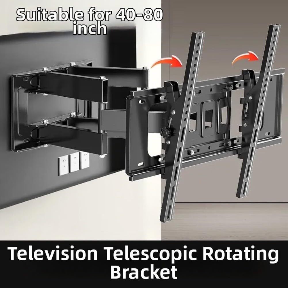 Support Mural TV 26-80 Pouces Acier Renforcé 40kg