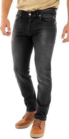Replay Mens Tapered Fit Denim Shorts, Grey