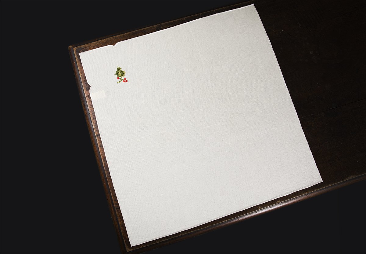 Xia Home Fashions Winter Berry Embroidered Christmas Napkins (Set of 4), 21 by 21