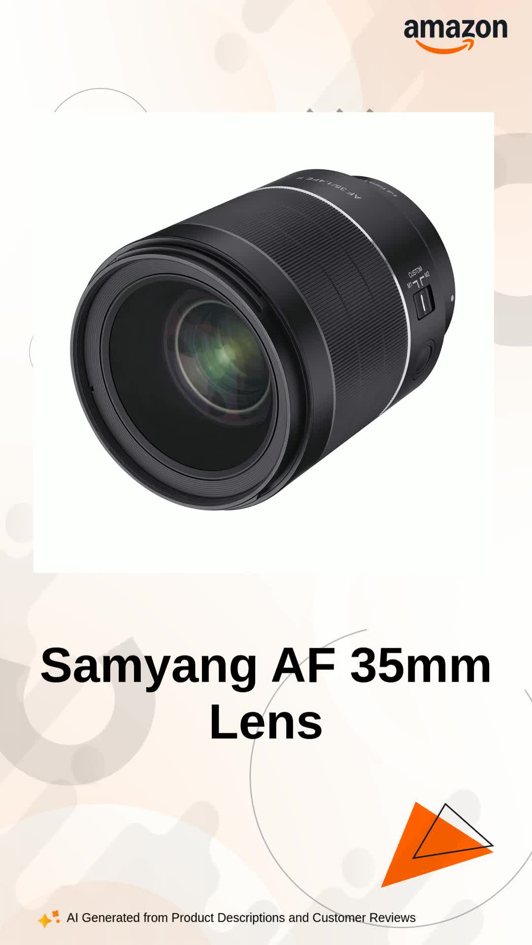 Samyang AF 35mm F1.4 FE II Sony E Autofocus Lens,23225 (Black