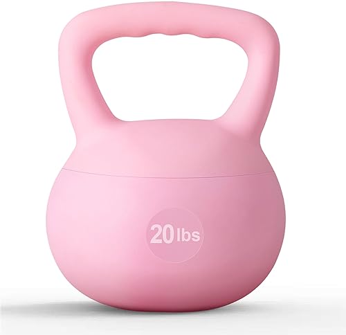 soges Pesa rusa de PVC de una pieza con asas anchas, pesas rusas de entrenamiento de fuerza de 5 libras a 35 libras opcionales para mujeres de