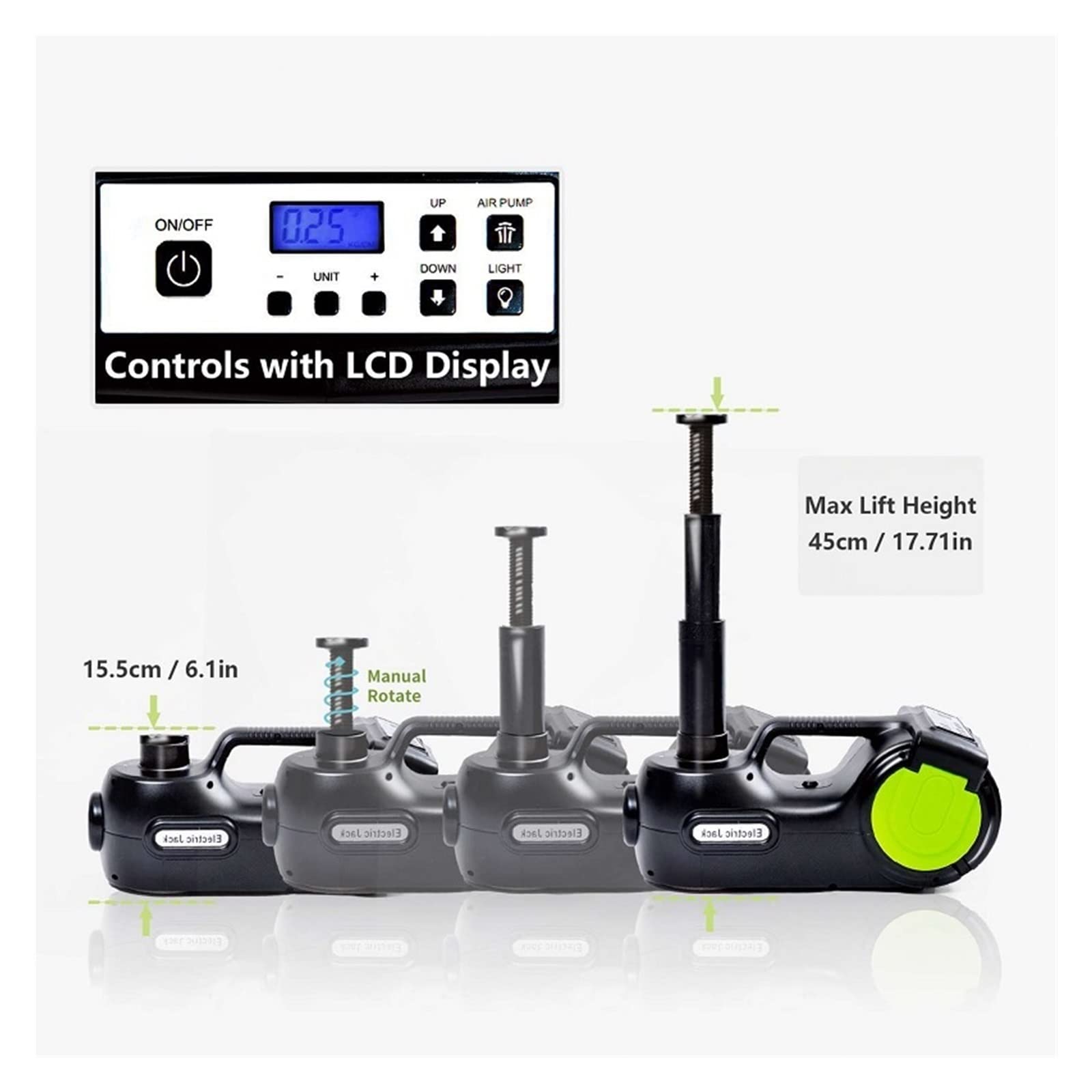 12V 5Ton 3 W 1 Elektryczny Podnośnik Samochodowy Przenośny Hydrauliczny Z Kluczem Udarowym Inflator Opon LED Light Narzędzia Do Podnoszenia Wysokie Podnoszenie