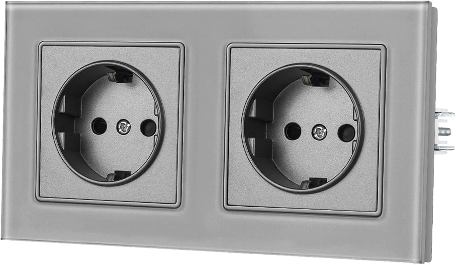 Grey Glass EU German Socket - 220V 16A, USB Switch for Living Room TV and Study PC, 2/3-Gang Wall Outlet Home Office Russia(2C 20w Socket)