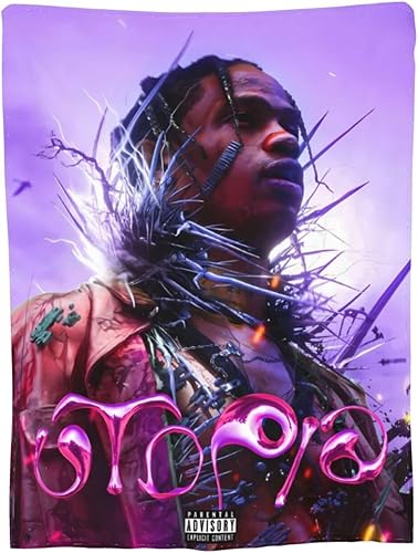 Miniatura 4 de Travis Music Scott - Manta suave de microforro polar, mullida, delgada, decoración de sofá para la cama, para hombres, mujeres, adultos, siesta,