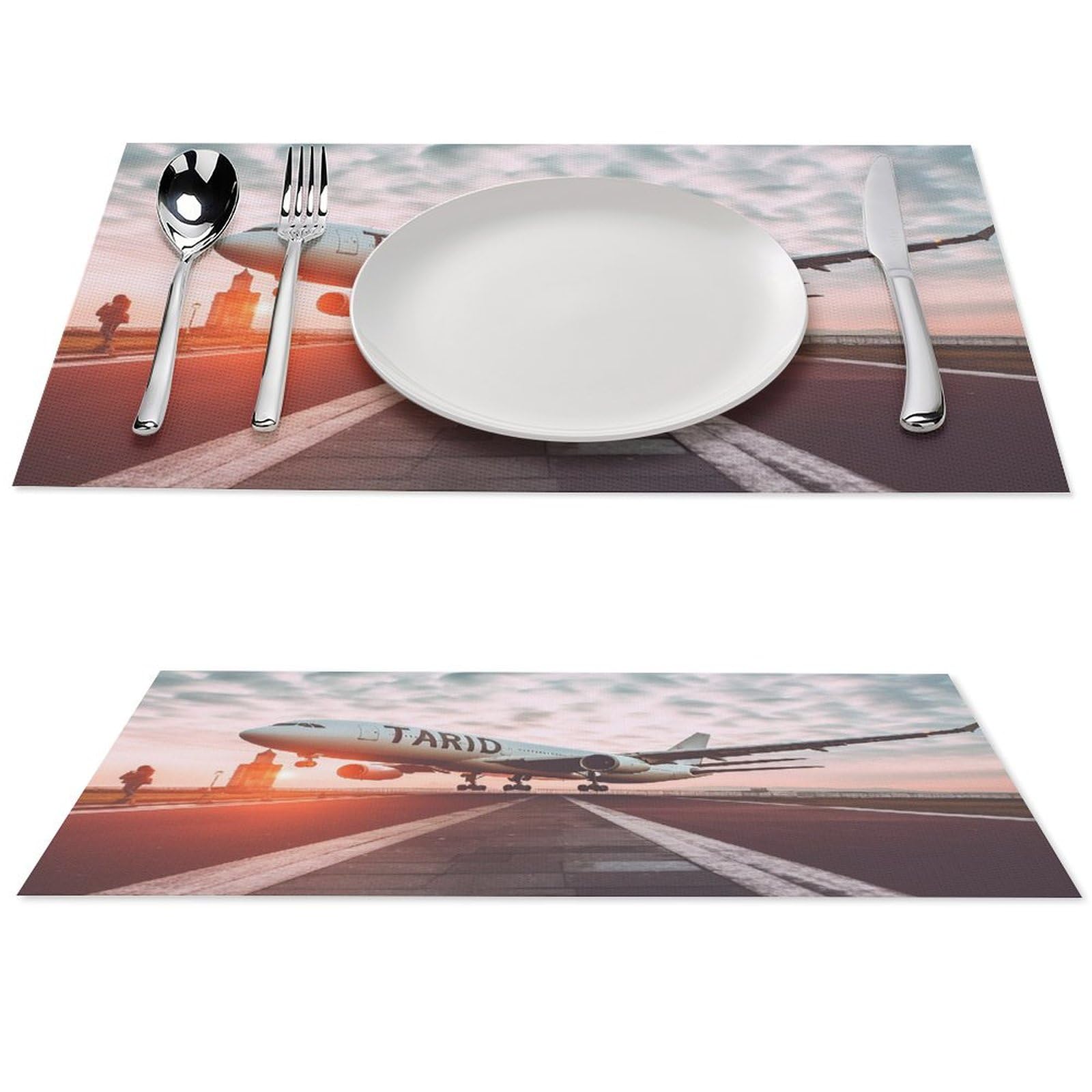 Sets de table antidérapants pour repas en extérieur - Lot de 4 tapis de voyage 45x30