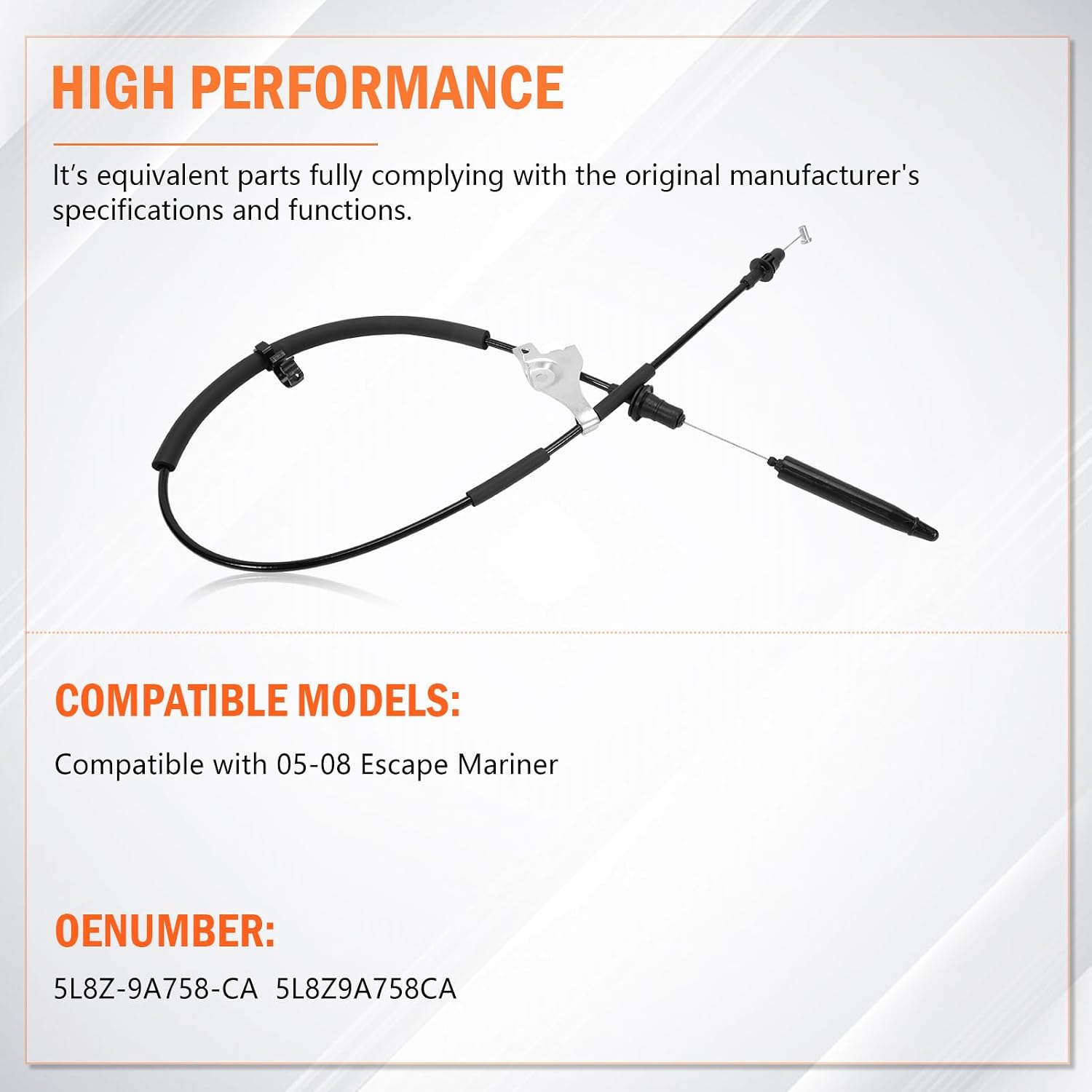 Throttle Body Accelerator Cable for 2005-2006 Escape Mercury Mariner Escape Limited XLT 3.0L V6 5L8Z9A758CA 5L8Z-9A758-CA Throttle Control Cable Assembly