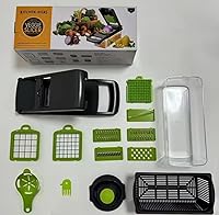 Vista 7 de Veggie slicer 16 pieces (Gray, 1) 16 pieces hand operated vegetable slicer, veggie chopper, food chopper, onion cutter.
