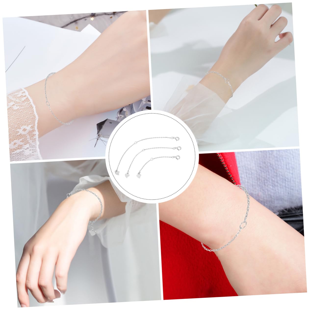 EXCEART 9 Stk Armband Halskette Extender Schwanzkette Kette Zur Schmuckherstellung Glänzende Halskette Kettenverlängerung Für Verstellbares Armband Angekettet 18k Verlängern Silber-