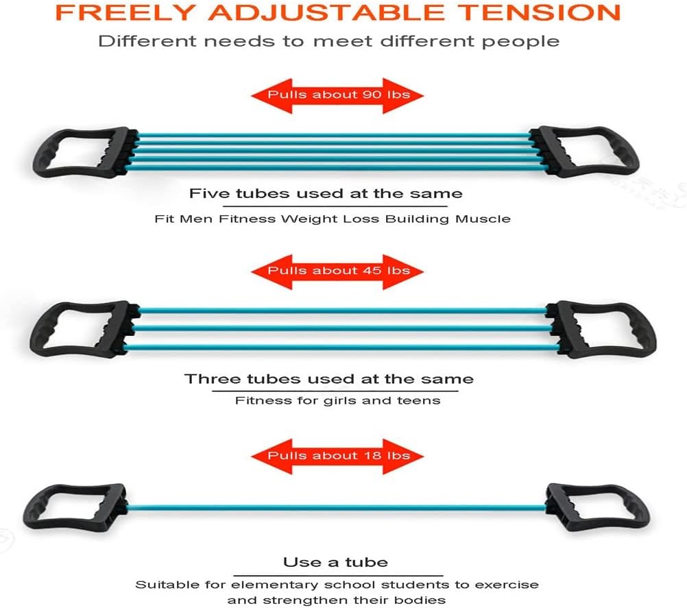 Yoga Fitness Resistance 5 Latex Tube Spring Exercise Chest Expander Rope Sports Workout Muscle Trainning