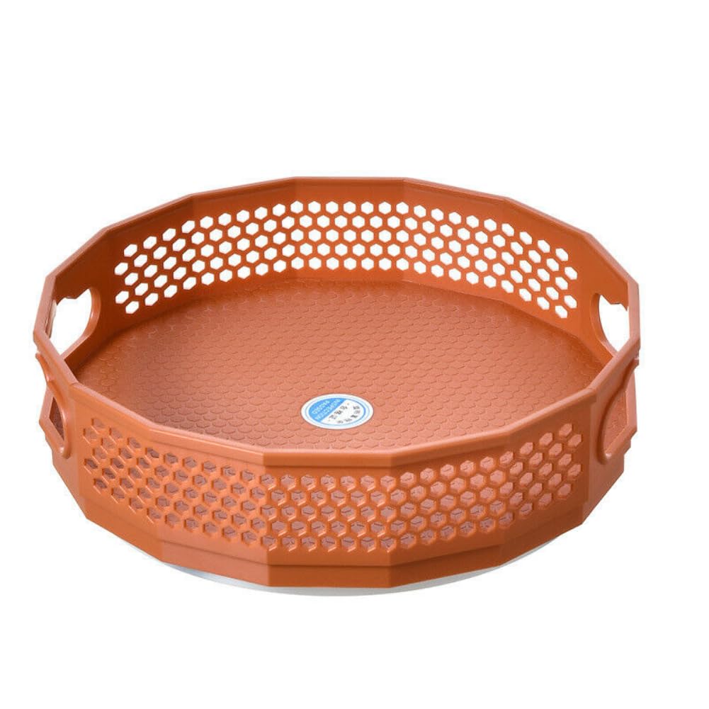 Kitchen Spice Jars Dispenser Tray Fruit Rack Storage Rotating Shelf Cupboard (Orange)