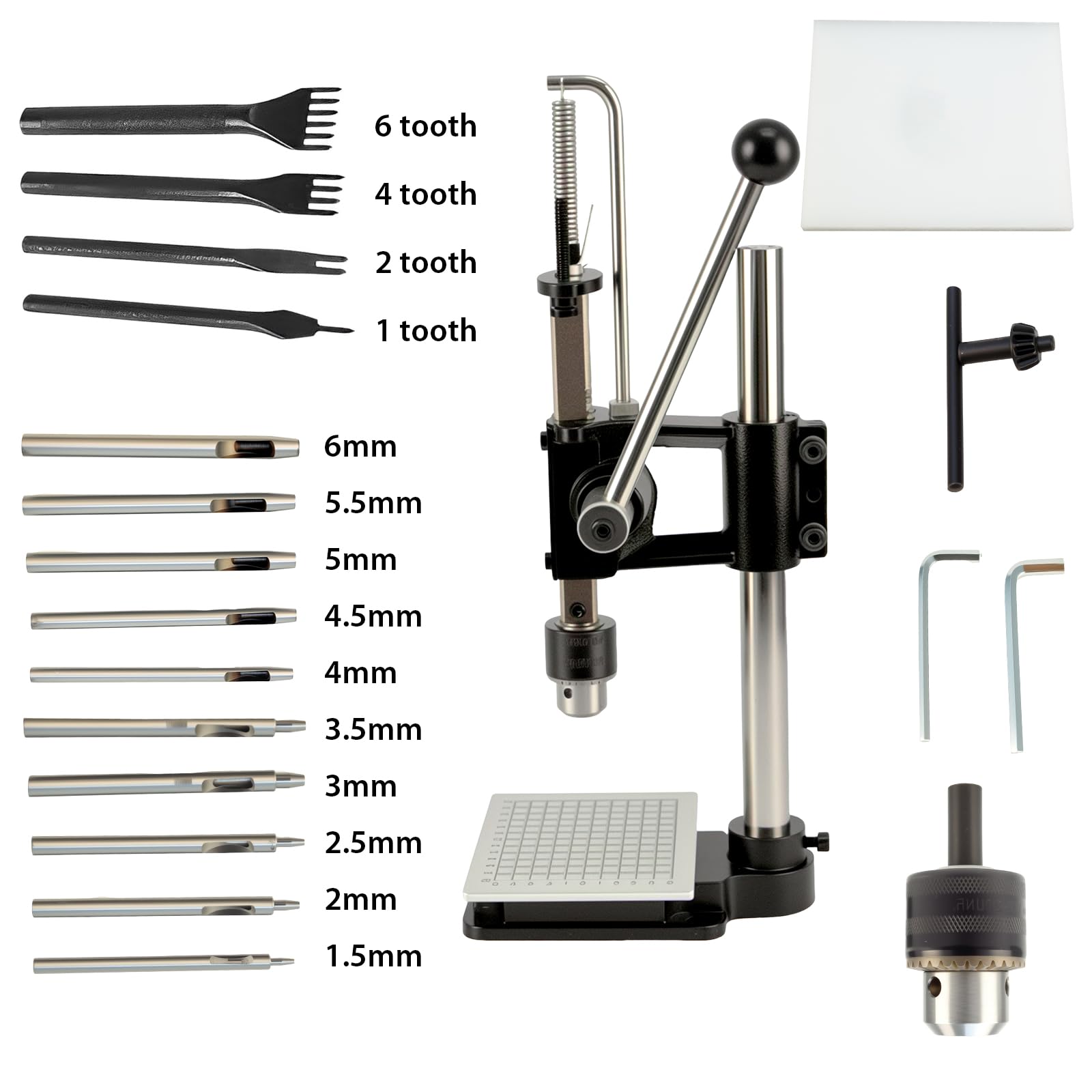 Perforadora de cuero para la máquina perforadora de cuero para manualidades y manualidades, compatible con cortadores de galletas y cinceles