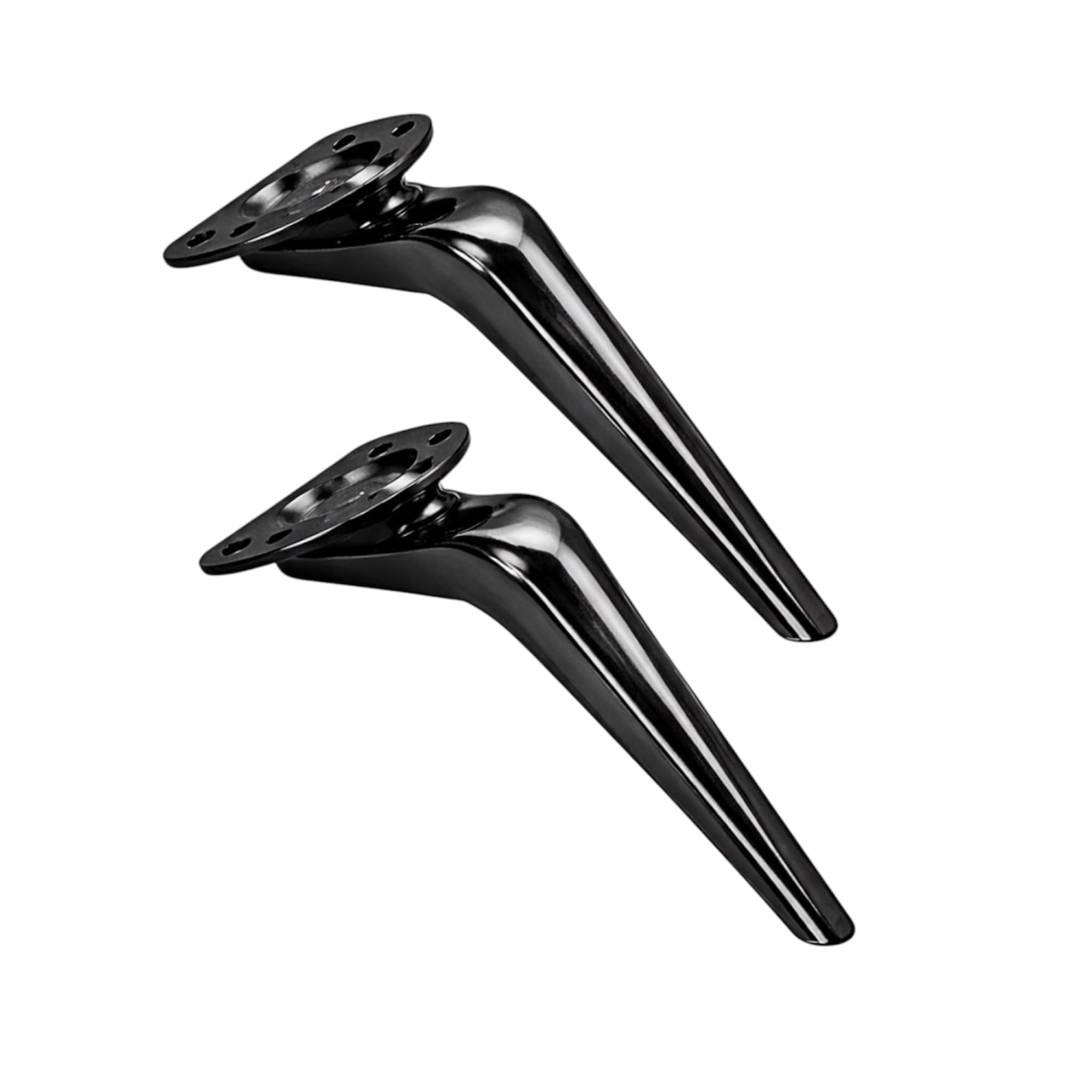 Glossy Black Furniture Legs Pack of 2 Pcs – Size 6 Inch Metal Sofa Legs with Heavy Duty Mounting Plate, Modern Replacement Legs for Sofa, Cabinet, Bed & Table (Glossy Black)-image-36