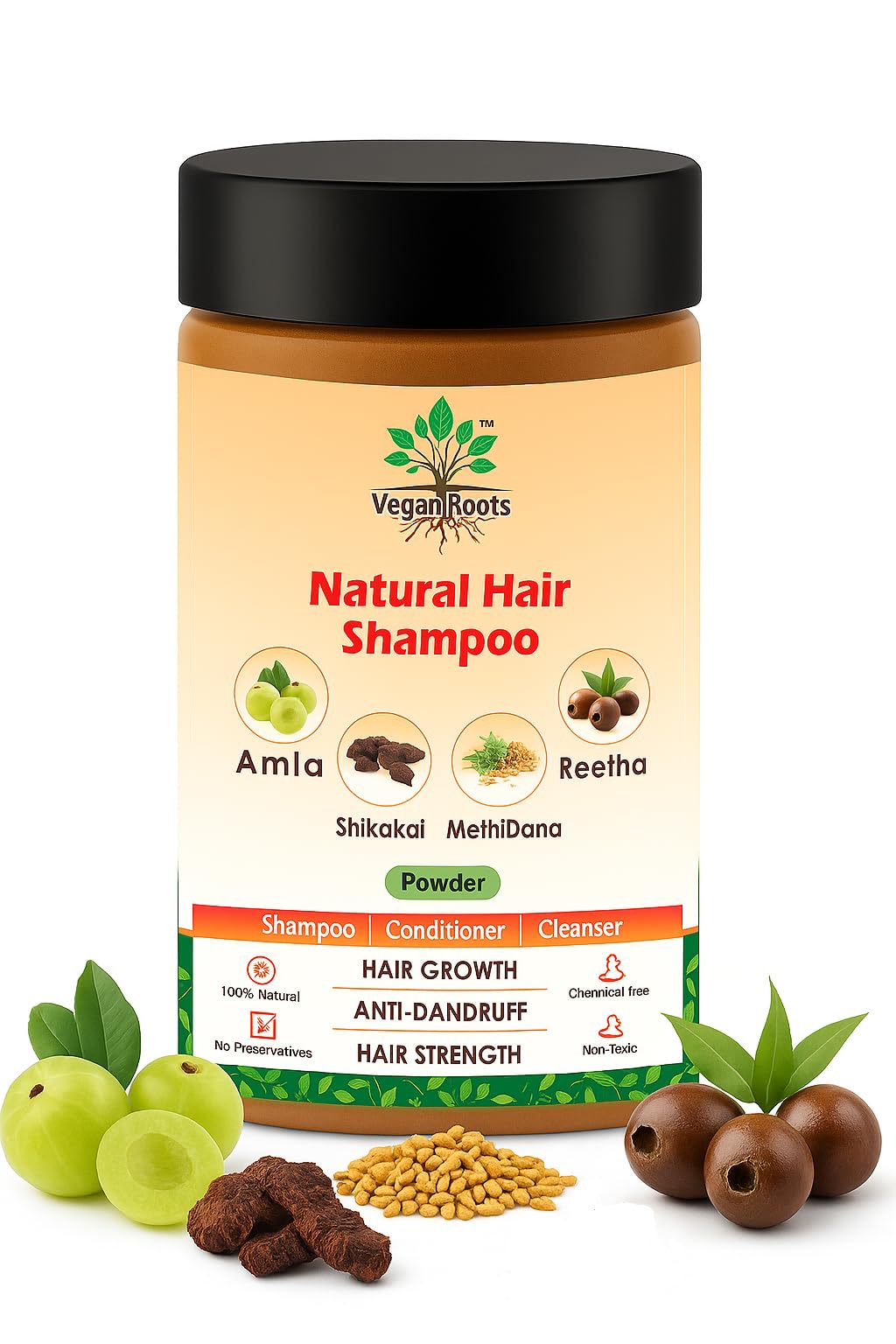 Natural Hair Shampoo With Herbal Amla Reetha Shikakai And Methi Dana Powder For Men & Women, Totally Organic | Paraben And Sulphate Free Shampoo - 150gm (Pack of 1)-image-39