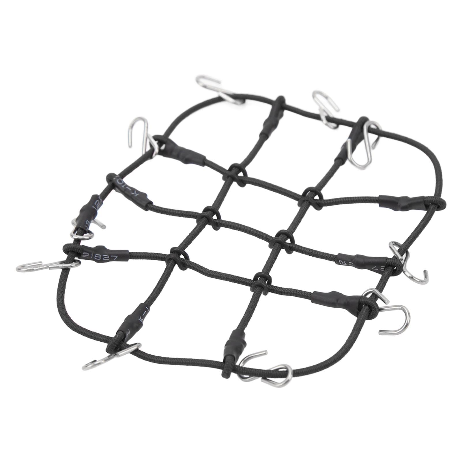 Jenngaoo RC Roof Luggage Net with Hooks, Remote Control Car Simulation Decorative Track Car Nylon Roof Rack Net for 1/18 Rc Scx24 1/24 Accessories (Black)
