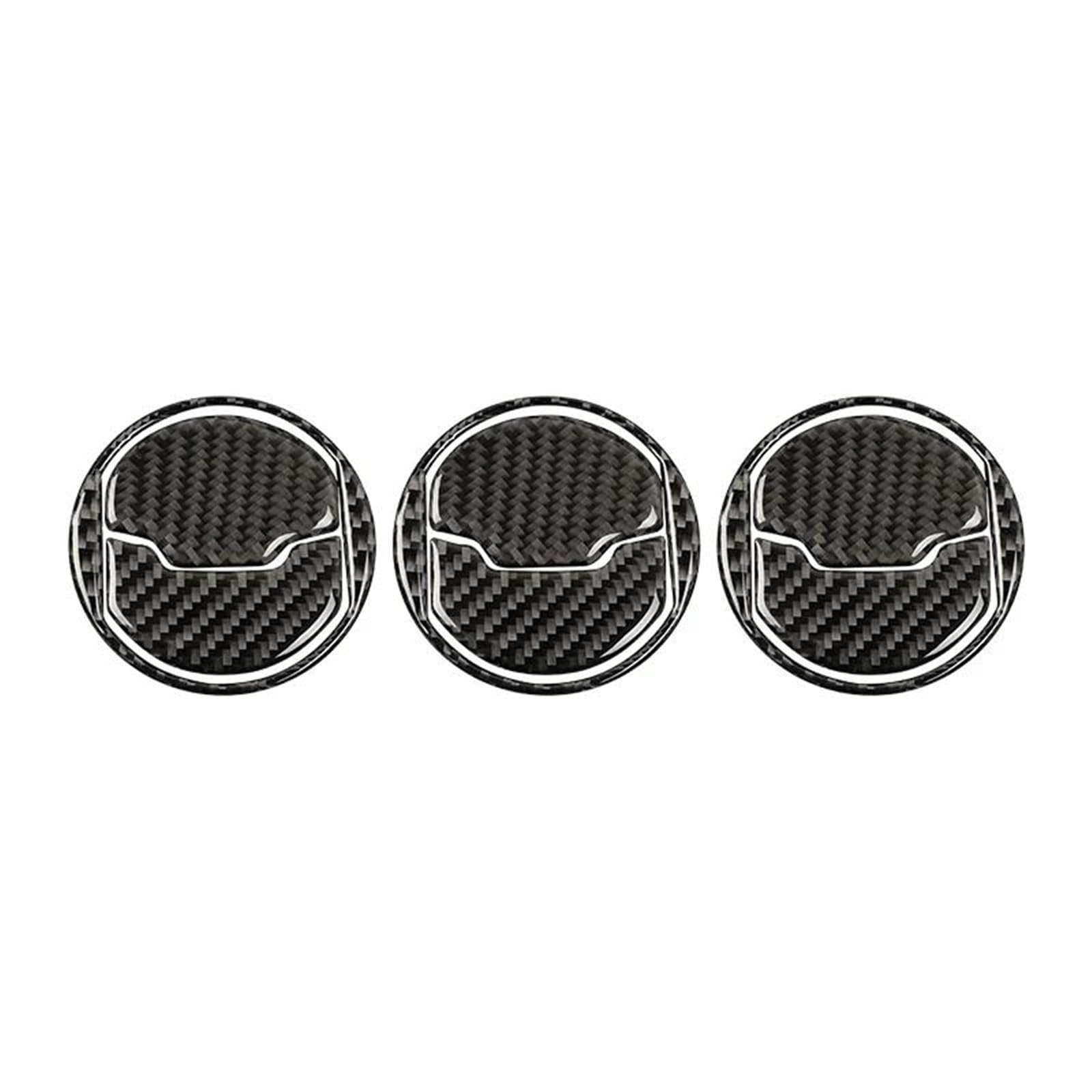 Interior Decal Trim Carbon Fiber Car Central Dashboard Air Conditioner Outlet Vent Decoration Cover Trim for Ford for Mustang GT 2015-2021 Auto Inner Parts(Black)