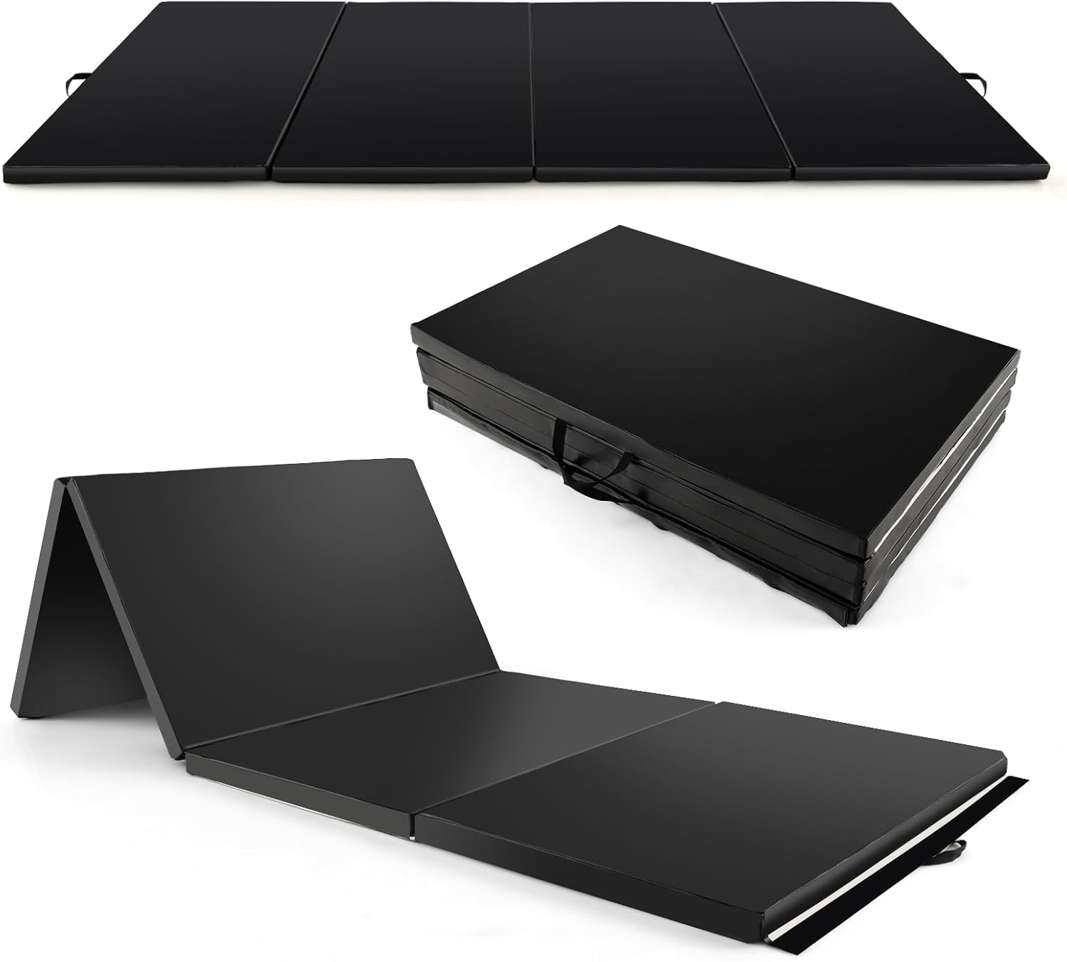 GYMAX Gymnastics Mat, 4' x 10' x 2" Folding Exercise Mat