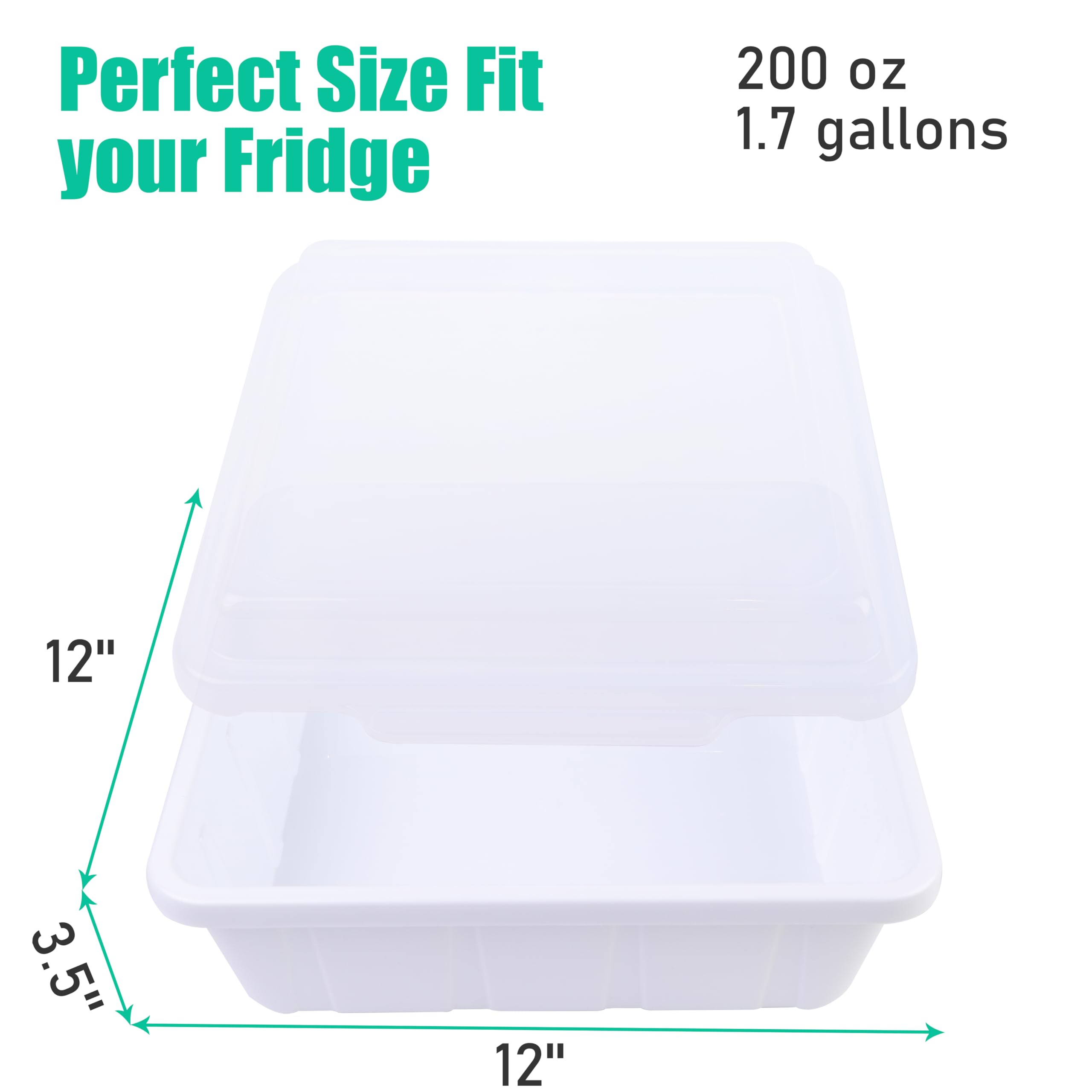 Pizza Dough Proofing Boxes - Pack Of 12, BPA-Free Plastic, 5.3x5.3x3.5 Inches, With Lids