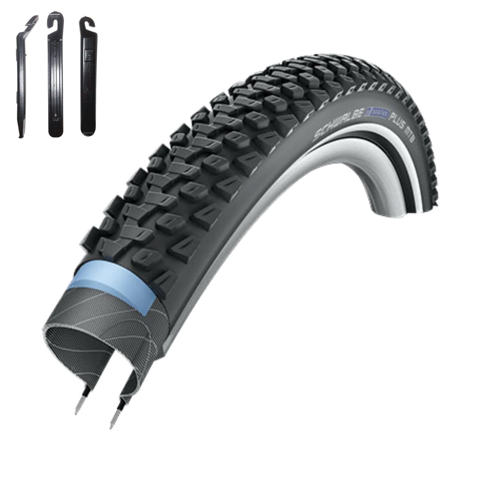 1 x Schwalbe Marathon Plus MTB Unplattbar Reifen mit Reflex 54-559 (26 x 2,10) inkl. 3 Reifenheber