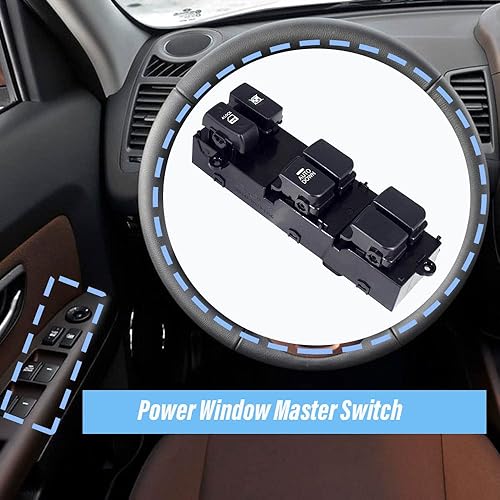 Miniatura 5 de Interruptor maestro de elevalunas eléctrico delantero izquierdo lado del conductor se adapta a 2011 2012 2013 Kia Soul reemplaza 93570-2K010WK