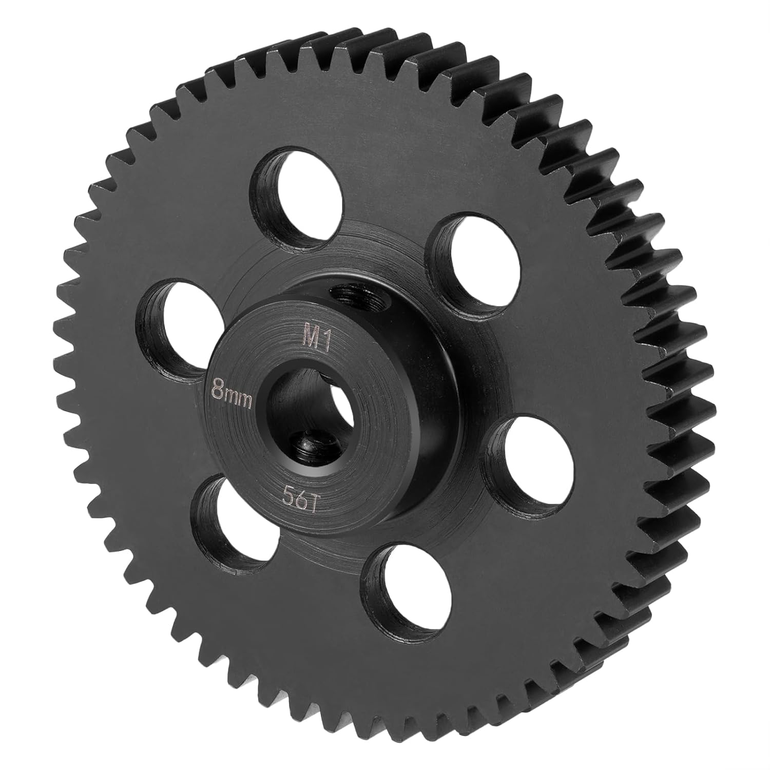 Steel 8mm Bore Mod 1 41T 42T 49T 51T 52T 53T 55T 56T Pinion Motor Gear for Tra-xxas Slash X maxx 8S XRT 1/5 1/6 1/8 1/10 RC Car (56T)