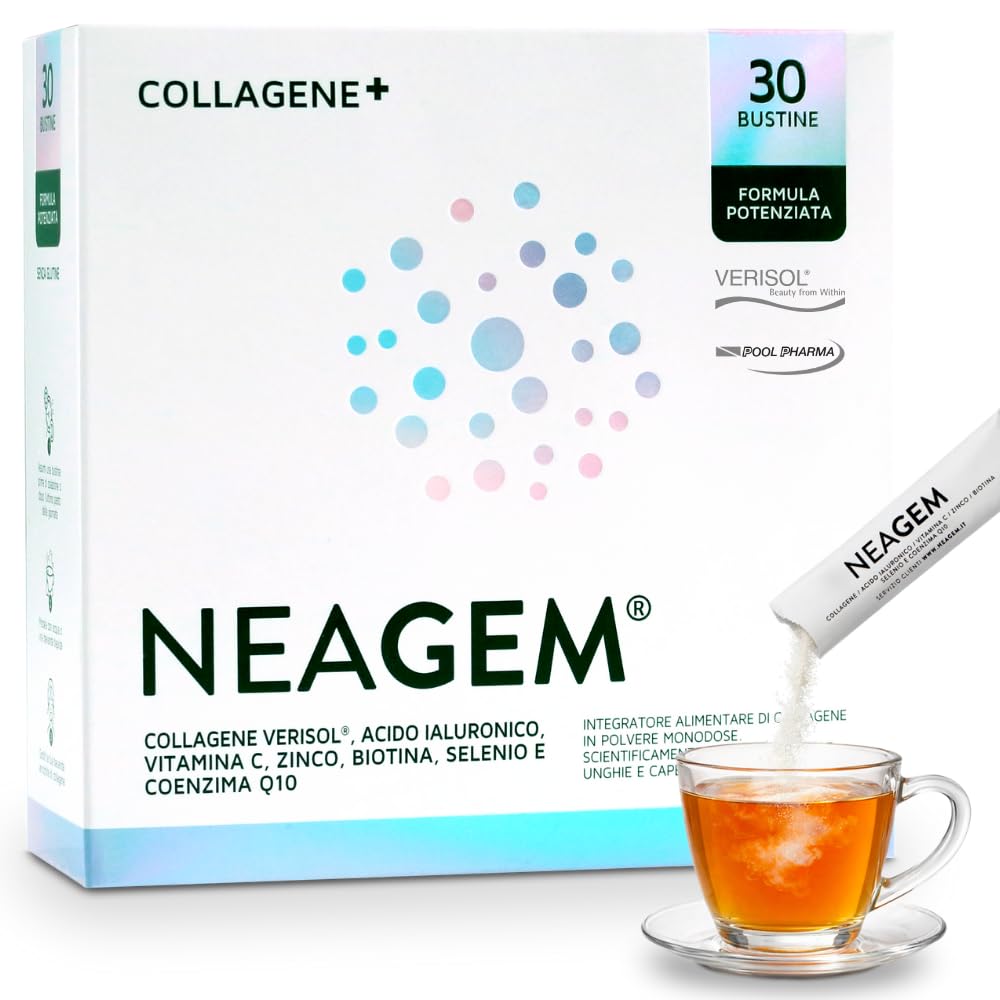 Neagem Collagene in polvere in bustina, 30 dosi con 5g di Collagene Verisol®, 24