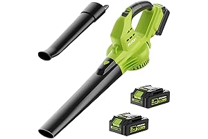 Cordless Leaf Blower with 2 Battery, Powerful and Durable Electric Leaf Cleaner for Patio, Garden