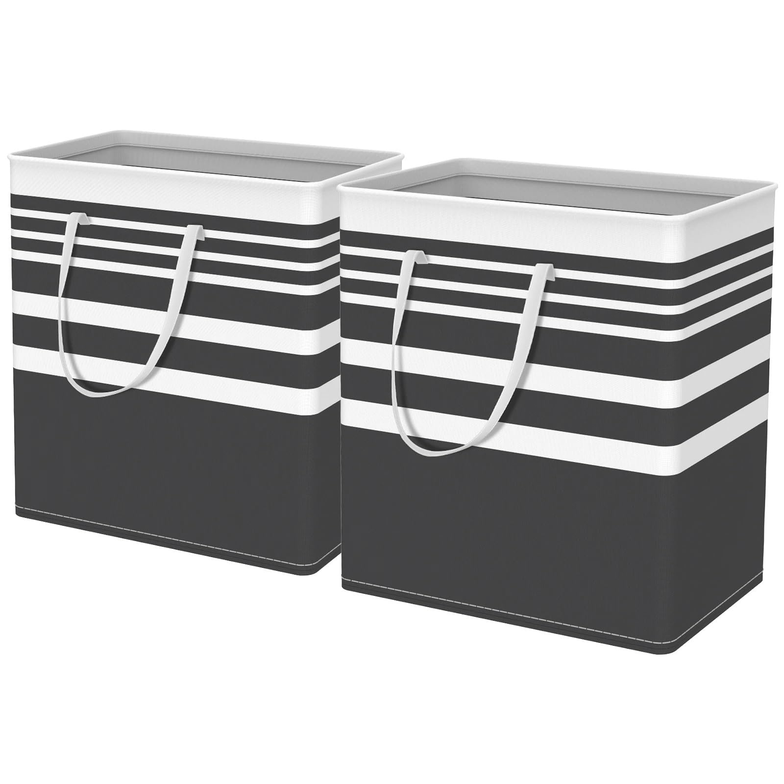 Cesta for la colada con asa, cesto for la colada de gran capacidad de 100L, cesto for la colada plegable, cesta for la colada de lona, ​​2 uds. para Baño(Black)