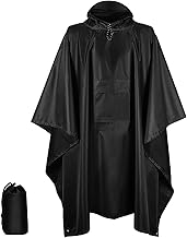KUOGAS Regenponcho Herren & Damen, Wiederverwendbar 3-in-1 Wasserdichter Poncho Regenjacke,Regenjacke Unisex, für Camping, Wandern