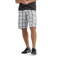 Lee Salopette da Uomo New Belt Wyoming Cargo Short, Plaid Grigio