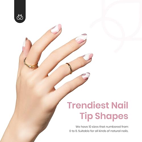 Miniatura 5 de Beetles - Kit de uñas de gel con puntas de uñas de gel suaves, 500 piezas preformadas, cortas ovaladas, almendras transparentes, puntas de gel de