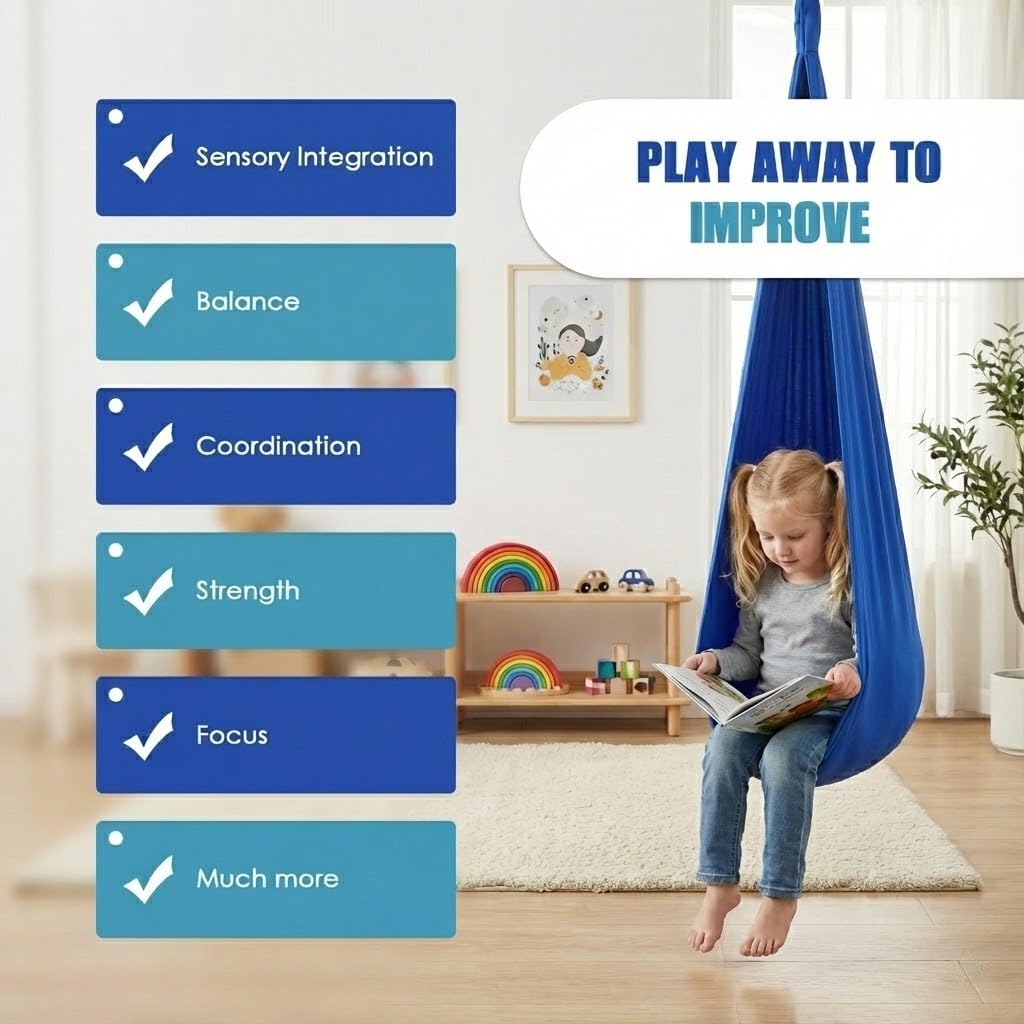 Sensory Swing for Kids Indoor | Therapy Swing for Autism, ADHD, Sensory Processing Disorder | Kids Swing Cuddle Aerial Hammock Indoor
