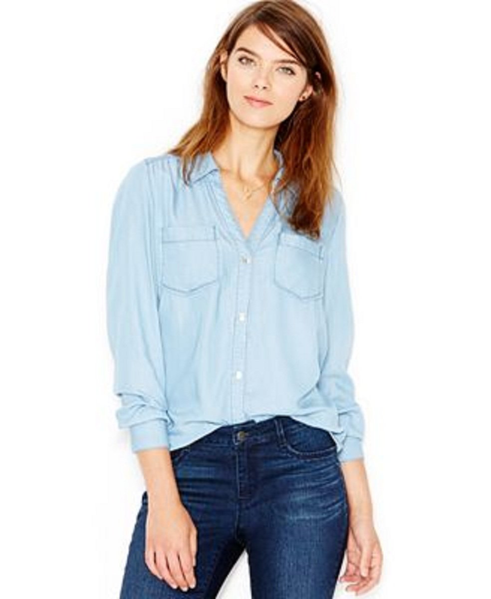 ボトムス Maison marelle blue chambray Maison Jules Chambray Women's Sexy Fashionable Stylish Shirt
