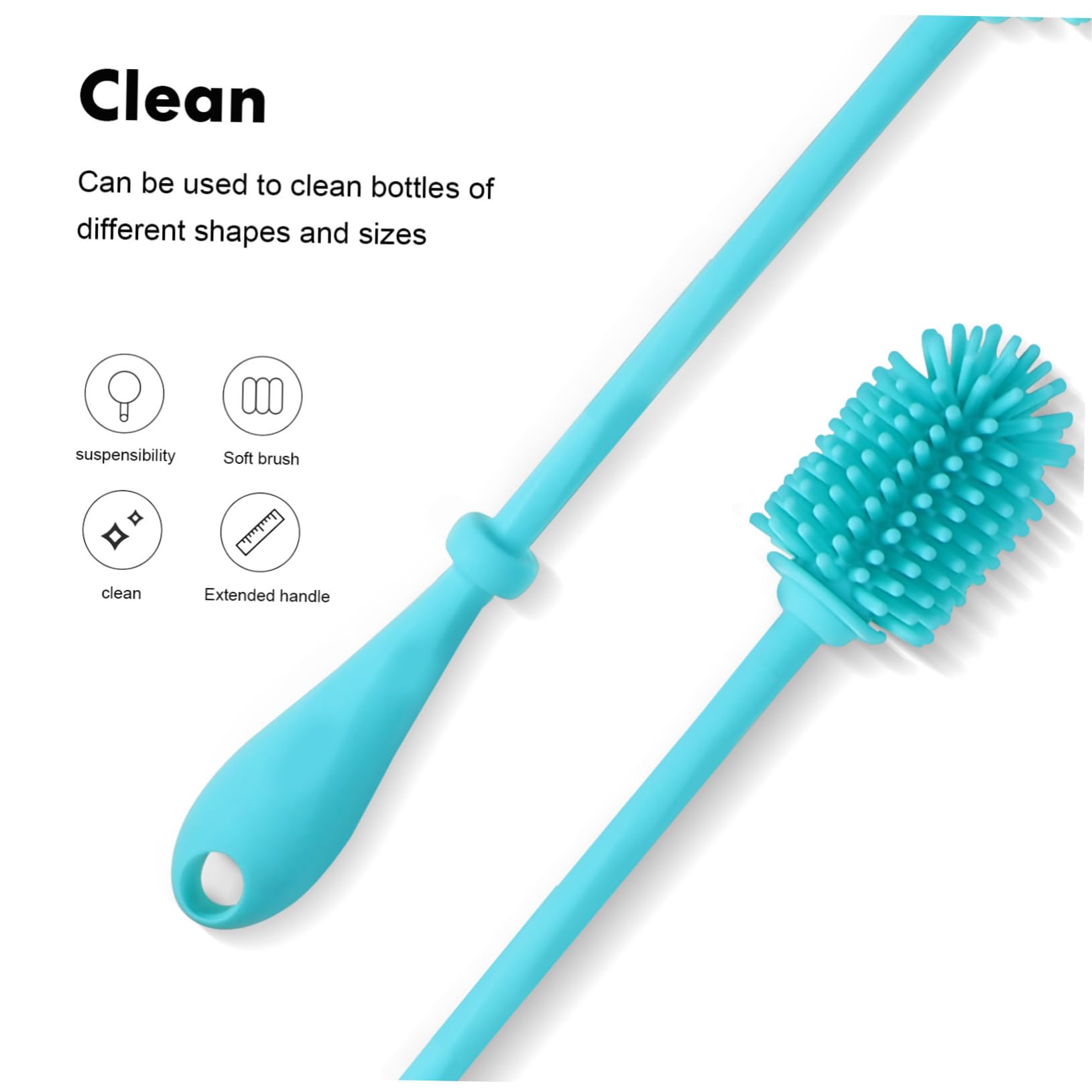 Healeved 3 Set Spazzola Per La Pulizia Dei Piatti Bustine Bottiglia Lavabottiglie Brevi Brush Detergente Per Bottiglie D'acqua Scovolino Per Bottiglie in Silicone Gel Di Silice 2 Pezzi * 3