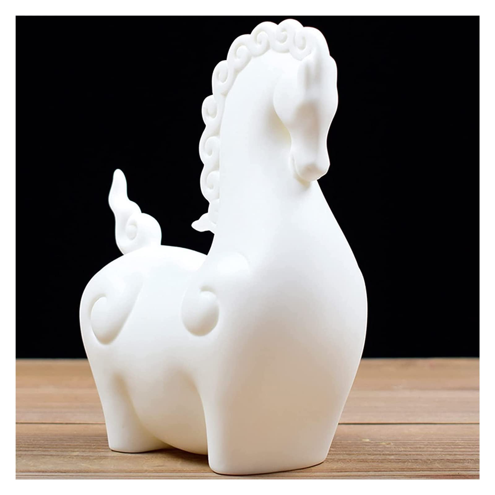 Na biurko biurko biurko biuro dom biuro półka ozdoba statuetka ozdoby rzeźby konia statuetki do dekoracji domu nowoczesne, ceramiczne figurki zwierząt dekoracja domu do salonu, ozdoby dla miłośników
