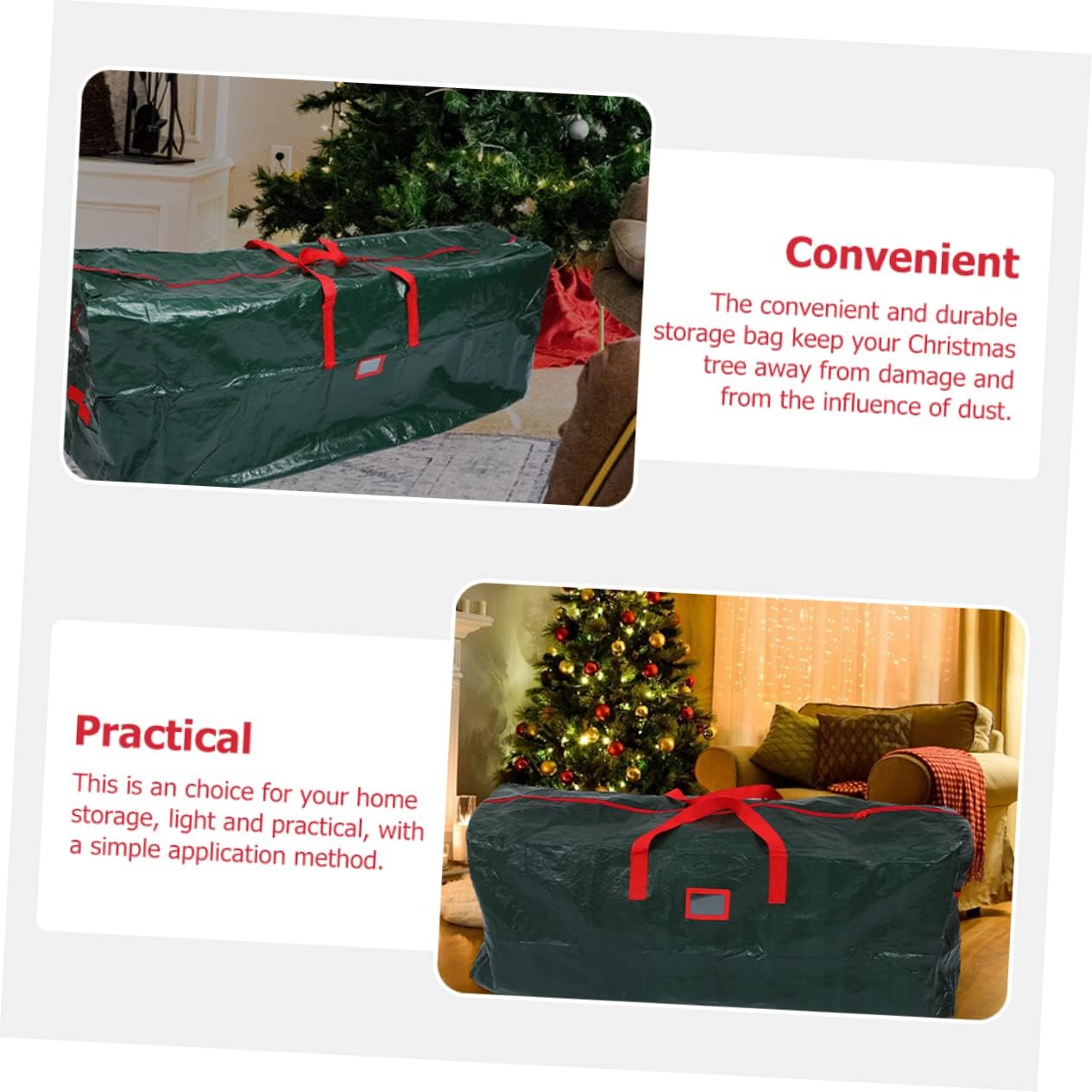 Christmas Tree Storage Bag Handles Organizer for Holiday Decor Keeps Trees for Seasonal Storage