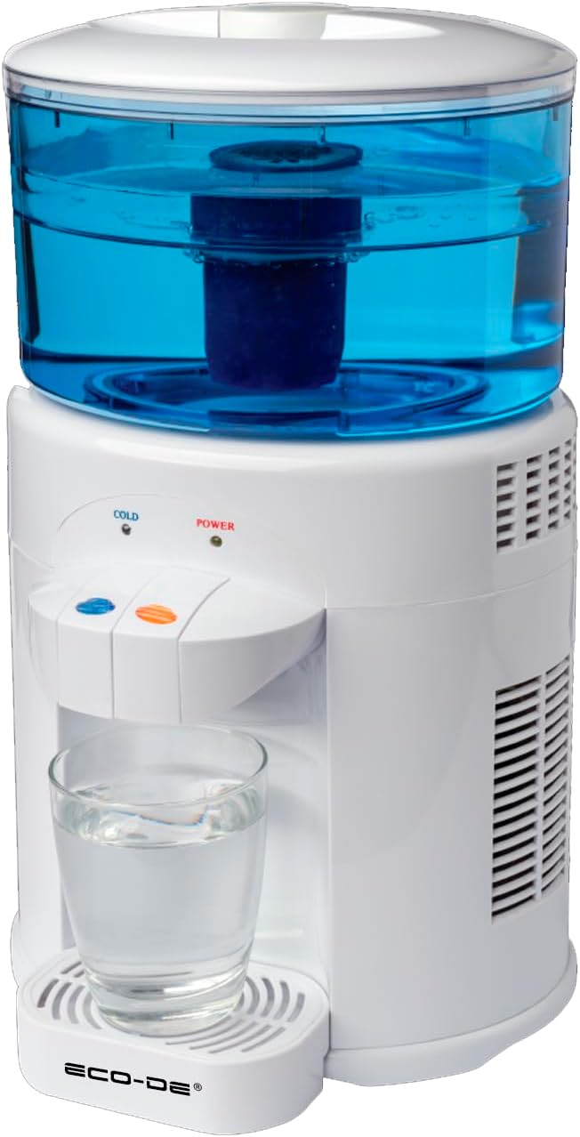 ECODE® Dispensador de Agua Fría y Natural con Filtro Multicapa – 2,8 L, Libre de BPA, Reduce Cloro y Microplásticos, Ideal para Hogar u Oficina